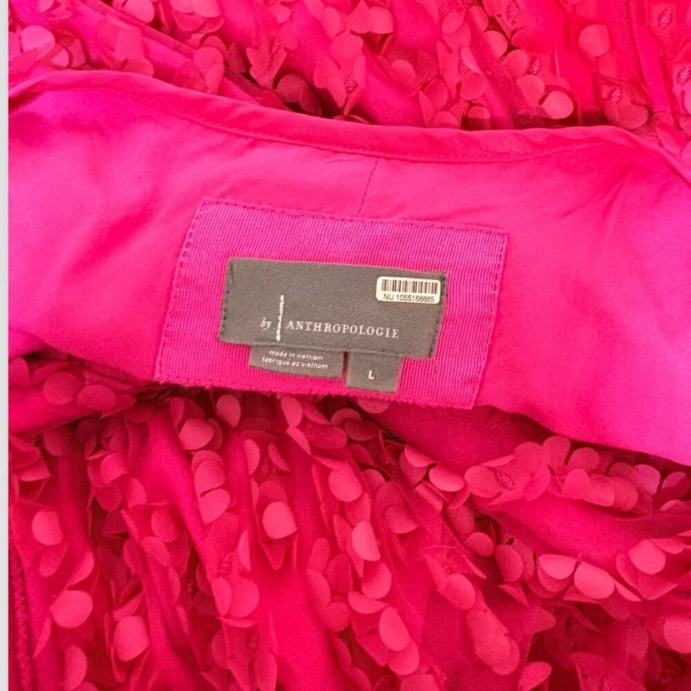 Women's Fuchsia Mini Dress - Elegant Textured Party Dress - Picture 6 of 10